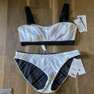 NWT Athleta Chevron bikini. Reversible bottom! 34D/DD top L bottom